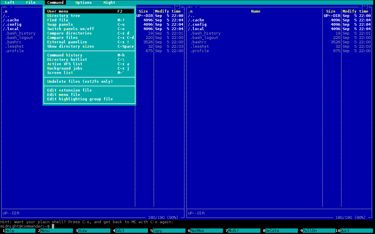 Midnight Commander TUI